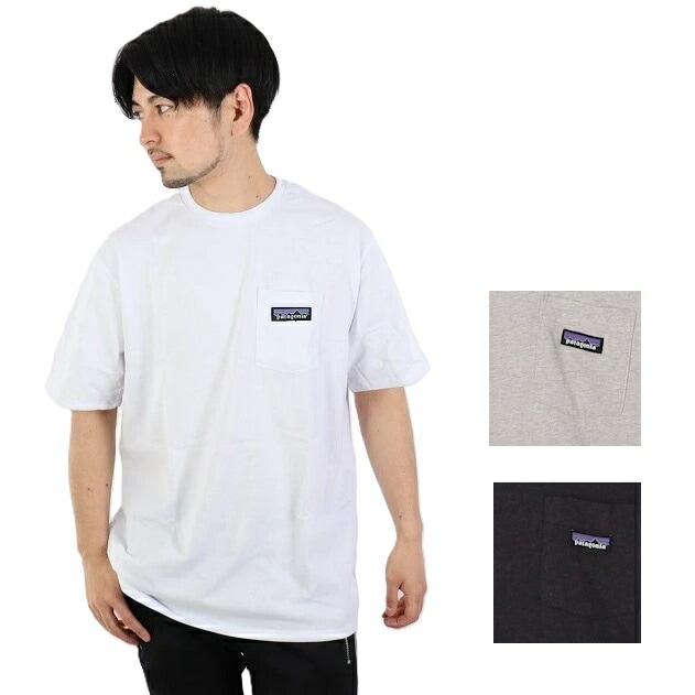 パタゴニア PATAGONIA 　ポケット 付き Tシャツ P-6 LOGO RESPONSIBILI-TEE Pocket WHI WHITE BLk Black 正規品 T SHIRTS