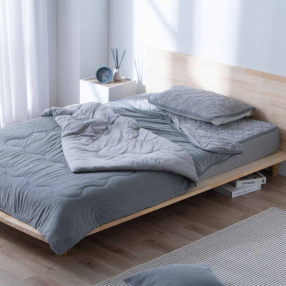 IRIS OHYAMA 肌掛け布団 KKF-NPES3-S ライトグレー シングル