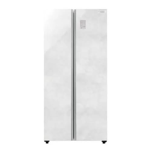 AQUA 冷蔵庫 475L 観音開き 2ドア 幅83.5cm 大容量フリーザー タッチパネル AQR-SBS48A(W) クリアマーブルホワイト