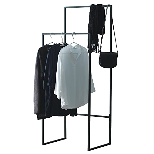 アイリスオーヤマ ハンガーラック スタイル物干し角型 ブラック ダブル幅60cm まるでセレクトショップのようなディスプレイ 部屋干し シンプルデザイン おしゃれ 一人暮らし 幅60×奥行45×高さ1