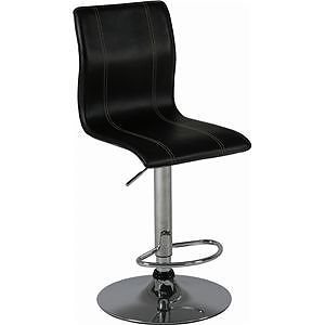カウンターチェア（ハイチェア） スタイル ハイ 昇降機能/足置き/背もたれ付き スチール/合成皮革 ブラック（黒）