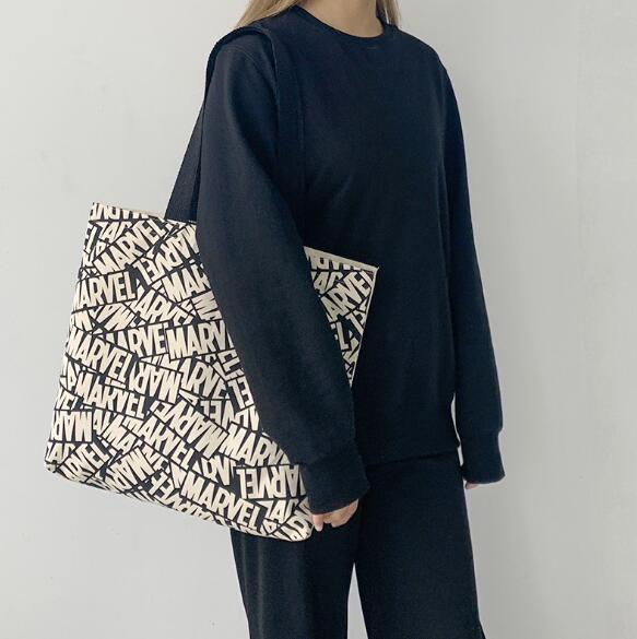 バッグ トートバッグ 英字 Marvel 大容量 レディース オシャレ 韓国 ファッション 雑貨 かわいい おしゃれ 北欧 送料無料 [K] (T)