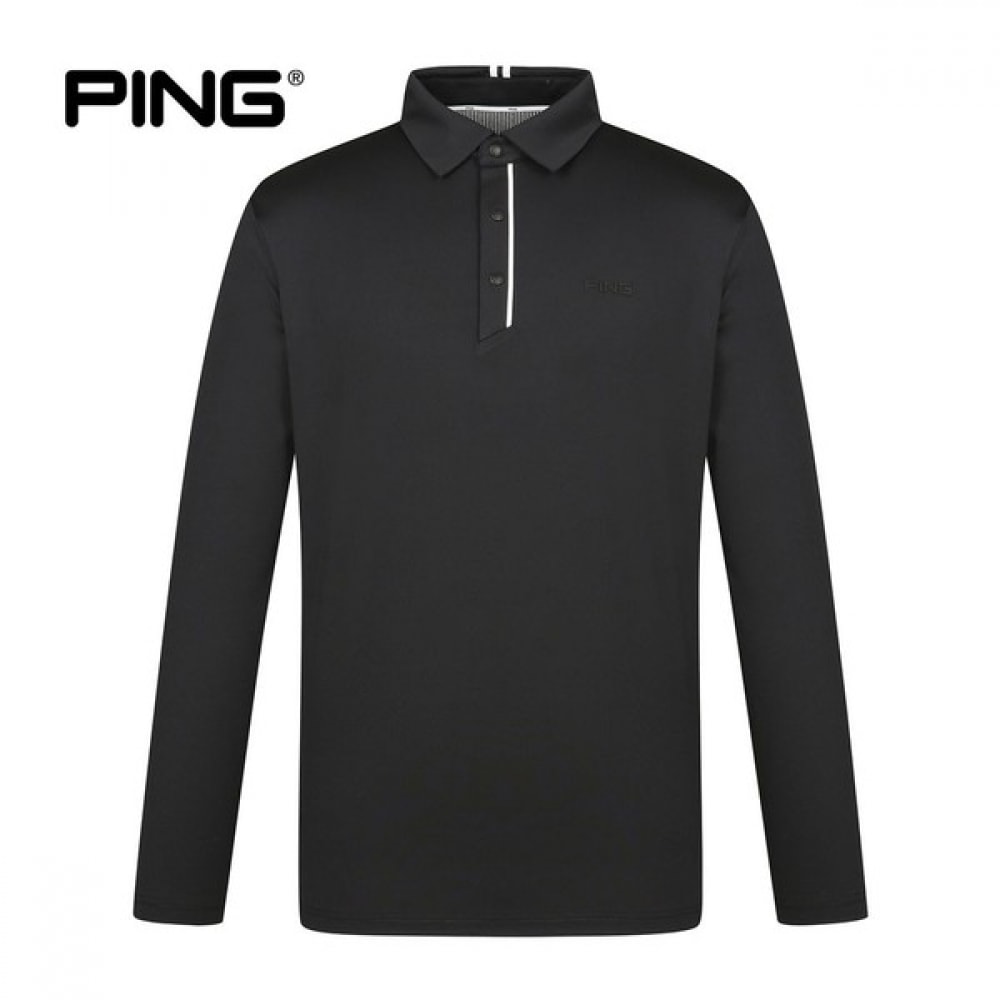 [ping] メンズラインポイントカラー長袖Tシャツ