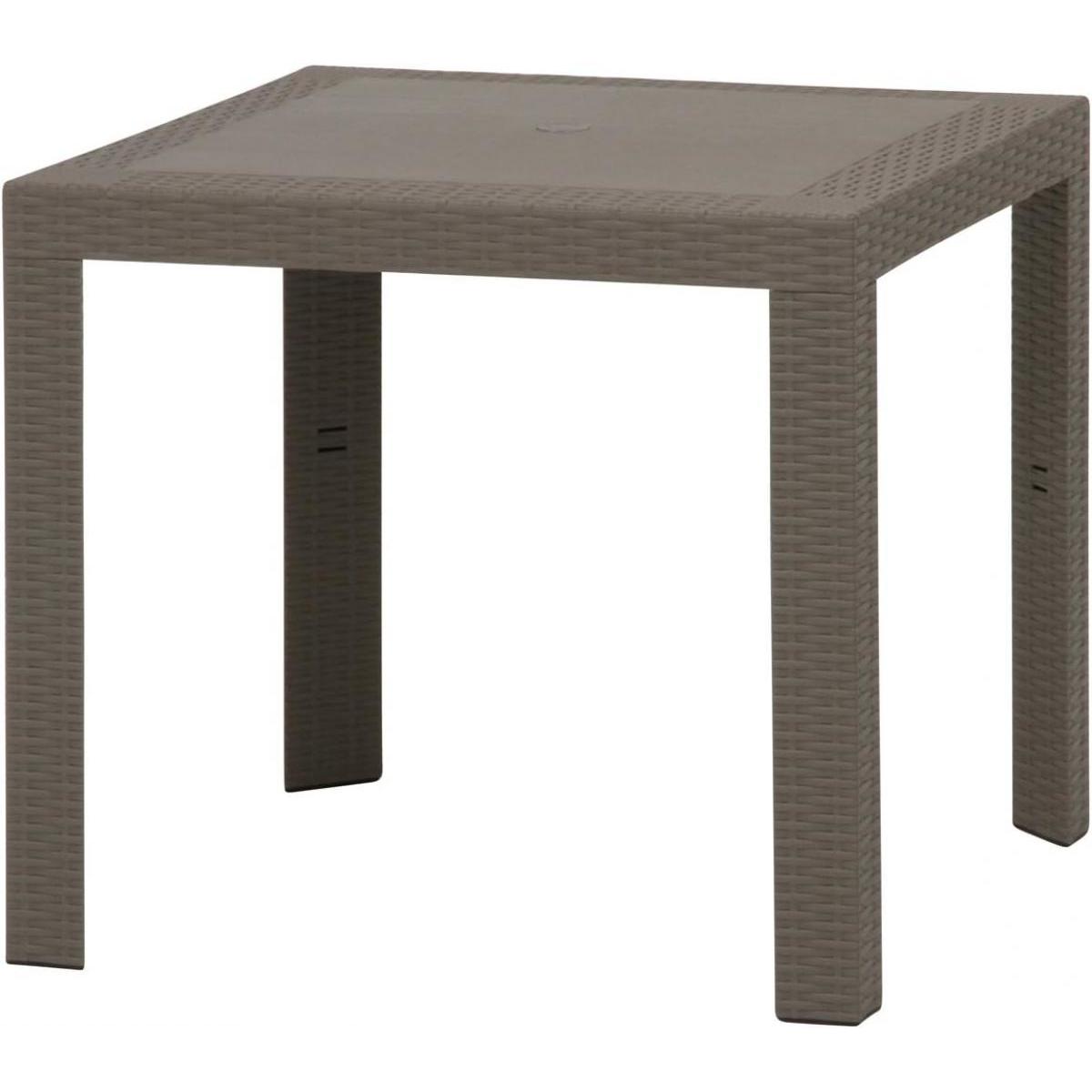 【I】 不二貿易 ガーデン ステラテーブル プラスチック 80cm×80cm グレー 12287 組立式 ガーデン テーブル 庭