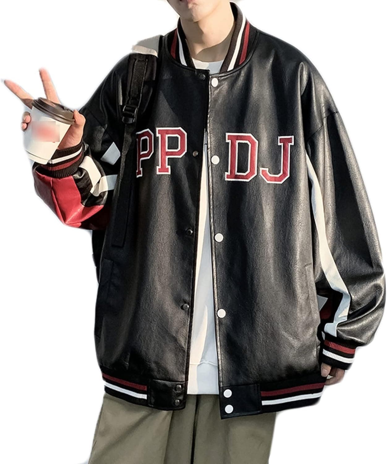 メンズ ブルゾン ジャンパー かっこいい スタジャン ショート アウター 春 秋 PU革 ジャケット フェイクレザー 革ジャン 長袖 薄手 カジュアル ストリート 男性用 ライダースジャケット ファッ