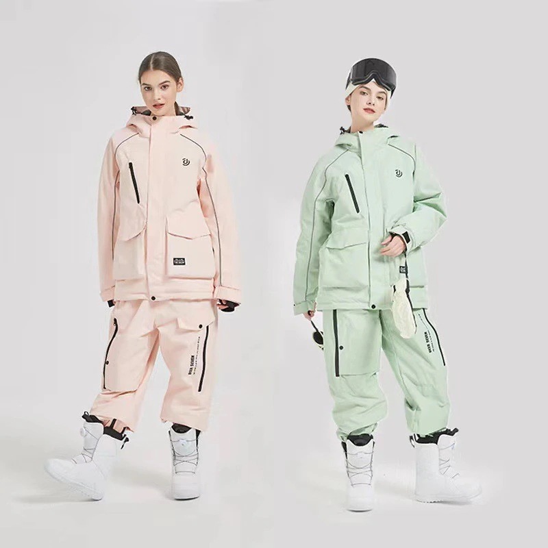 スノーボードウェア上下セットメンズレディース男女兼用20232024作パンツジャケットアウタースノボウェアスノーウェアスキーウェアスノボーウェア韓国風防風防水防寒