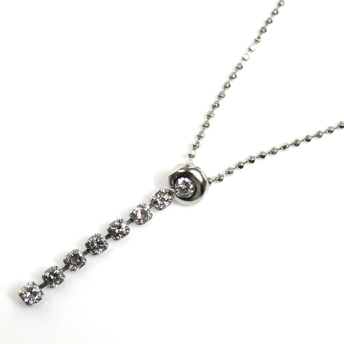 Pt850プラチナ ネックレス ダイヤモンド0.35ct 4.2g 40cm レディース 中古 26,000円