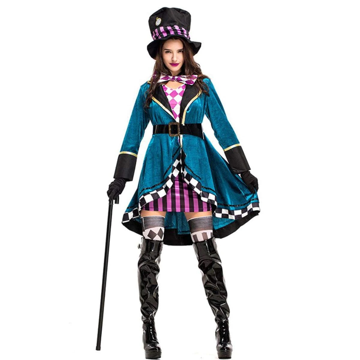 【サイズ選べるマッドハッター帽子屋コスプレレディースアリスコスチュームハロウィン仮コス衣大人