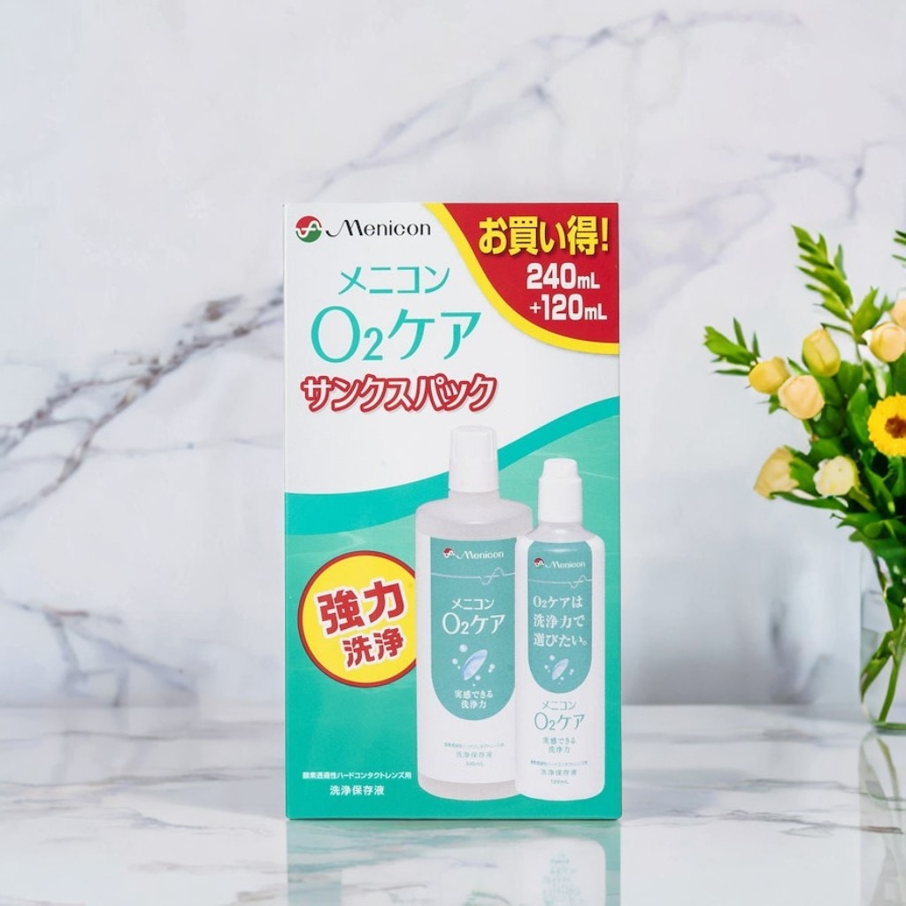 メニコン O2ケアサンクスパック2 洗浄・保存(ハード用)240ｍL+120ｍL (コンタクトケア用品)