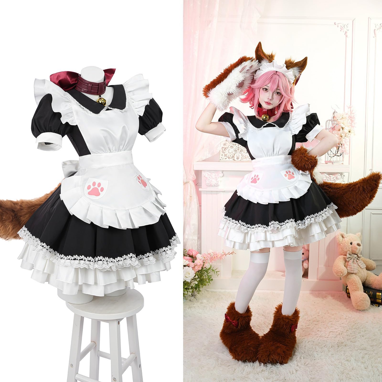 メイド服 コスプレ仮装 タマモキャット FGO 玉藻の前 コスプレ かわいい 猫 衣装 ハロウィン クリスマス コスチューム 仮装 学園祭