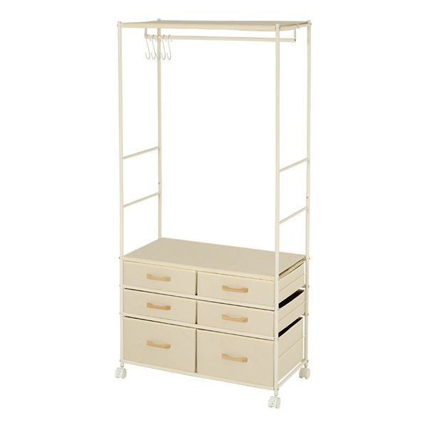 ハンガーラック 約 幅75×奥行35.5×高さ155cm ホワイト KHR-3136WH