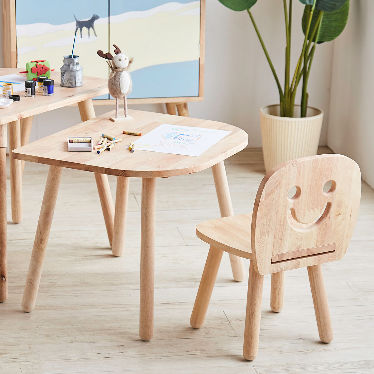 キッズデスク チェアセット 継ぎ脚付 NATURAL SIGNATURE デスク 机 子供 子ども キッズ 木製 天然木 高さ調整 キッズチェア テーブル キッズテーブル 椅子 学習机
