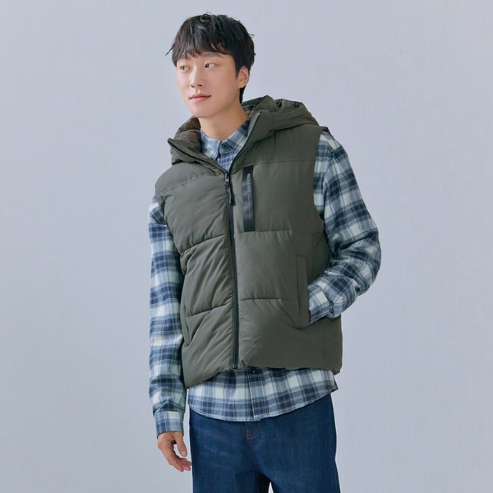 [チェースカルト] メンズエアーボリュームフード付きベスト-CFRK7312C0V