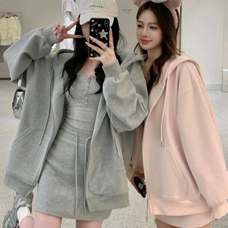 人气 新作 セットアップ 新しいスタイル カジュアル フード付き スウェット ジャケット ベスト スカート スリーピースセット30%までに制限 5,374円