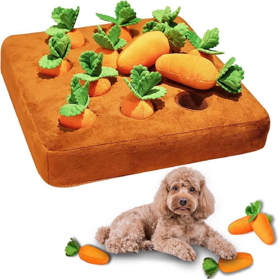 【2025新作】25新柄犬 おもちゃ にんじん畑 知育玩具 犬 可愛い にんじん ノーズワークマット おやつ隠し 訓練毛布 餌入れ いぬ用品 犬嗅ぎパッド 分離不安 嗅覚訓練 噛む