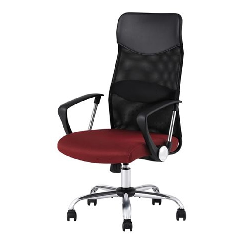 アイリスオーヤマ IRISOHYAMA 椅子 チェア メッシュバックチェアハイバック ボルドー OFC-MBHR/RD