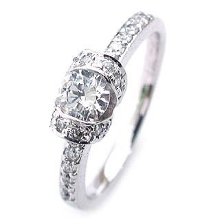 AneCan掲載 (Brand アニーベル) Pt ダイヤモンドデザインリング（婚約指輪エンゲージリング） ソリティア 一粒 楽ギフ_包装02P26Mar16