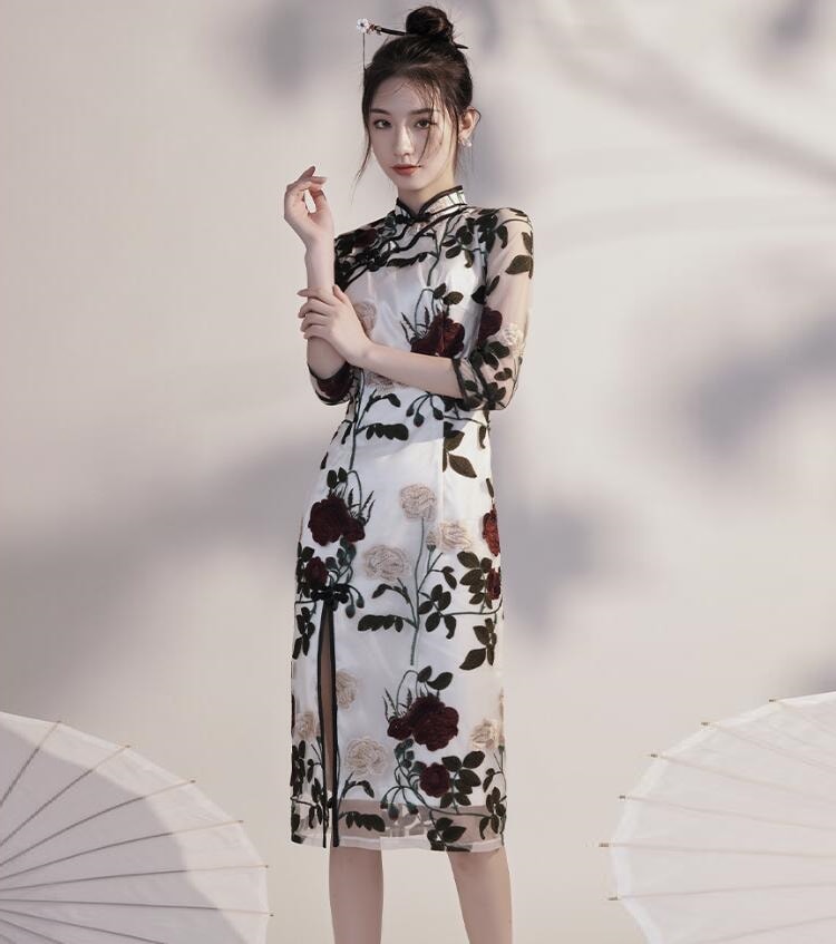 チャイナドレス おしゃれ 花柄 チャイナ風 ワンピース パーティードレス 成人式 レディース フォマール 結婚式 二次会 発表会 演奏会 女子会 20代30代40代 文化祭 コスプレ 大きいサイズ き
