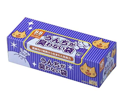 驚異の防臭袋 BOS (ボス) うんちが臭わない袋 2個セット 猫用うんち処理袋袋カラー：ブルー (SSサイズ 200枚入)