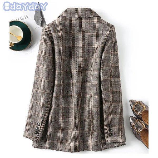 アウターテーラードジャケットスーツジャケット コート 風 40代 オフィス ビジネススーツ アウトジャケット チェック柄 春秋 レディース テーラードジャケット 通勤アウター 上品