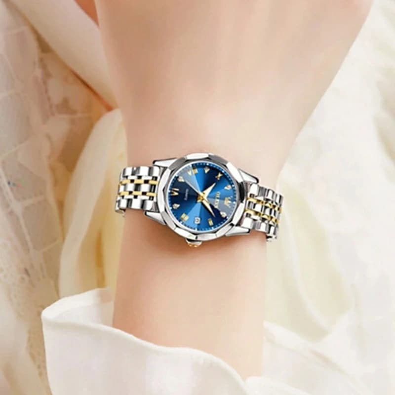 トップブランド レディース腕時計 エレガントなダイヤモンドミラー オリジナル クォーツ レディース腕時計 ステンレススチール 防水 ダイヤモンド レディース腕時計 ギフト