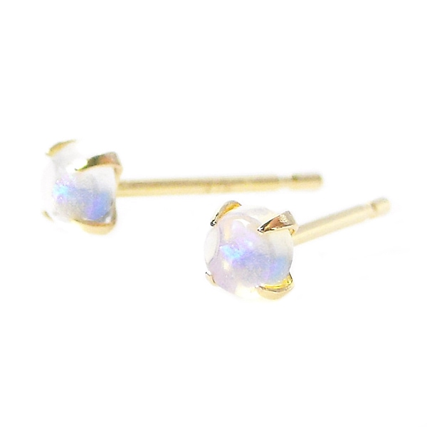 オパール ピアス k18 カボションカット 18k 天然石 オーストラリア産 18金ゴールド 10月誕生石 レディース 50代 40代 60代 30代 20代 小さめ 母の日 ギフト