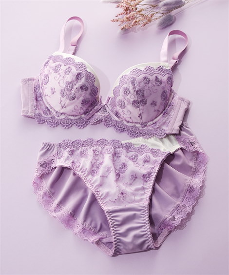 Qoo10 ニッセン 二配色ブラジャーショーツセット ブラ＆シ