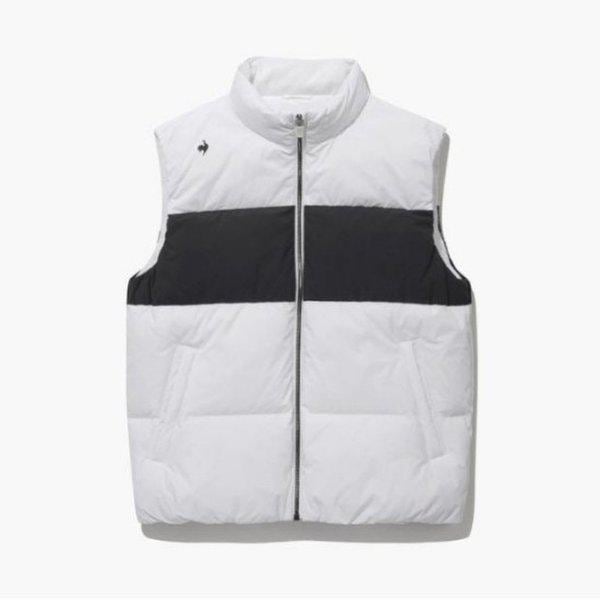 チョッキ KQF GP421MWVO2-OWHT 男性ボーダーダウンベスト / O.WHITE