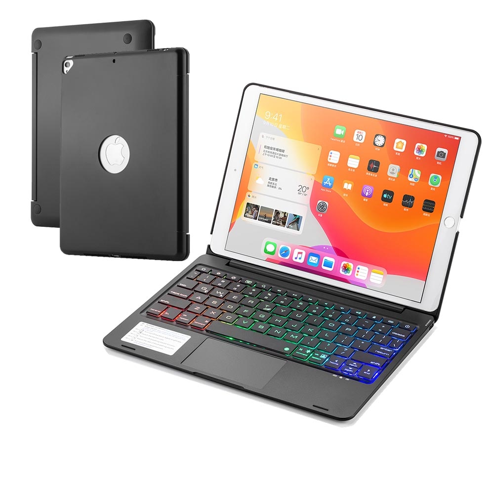 iPad 10.2/Pro10.5/Air3用 タッチパッドキーボードカバー バックライトワイヤレス bluetoothキーボード リチウムバッテリー内蔵