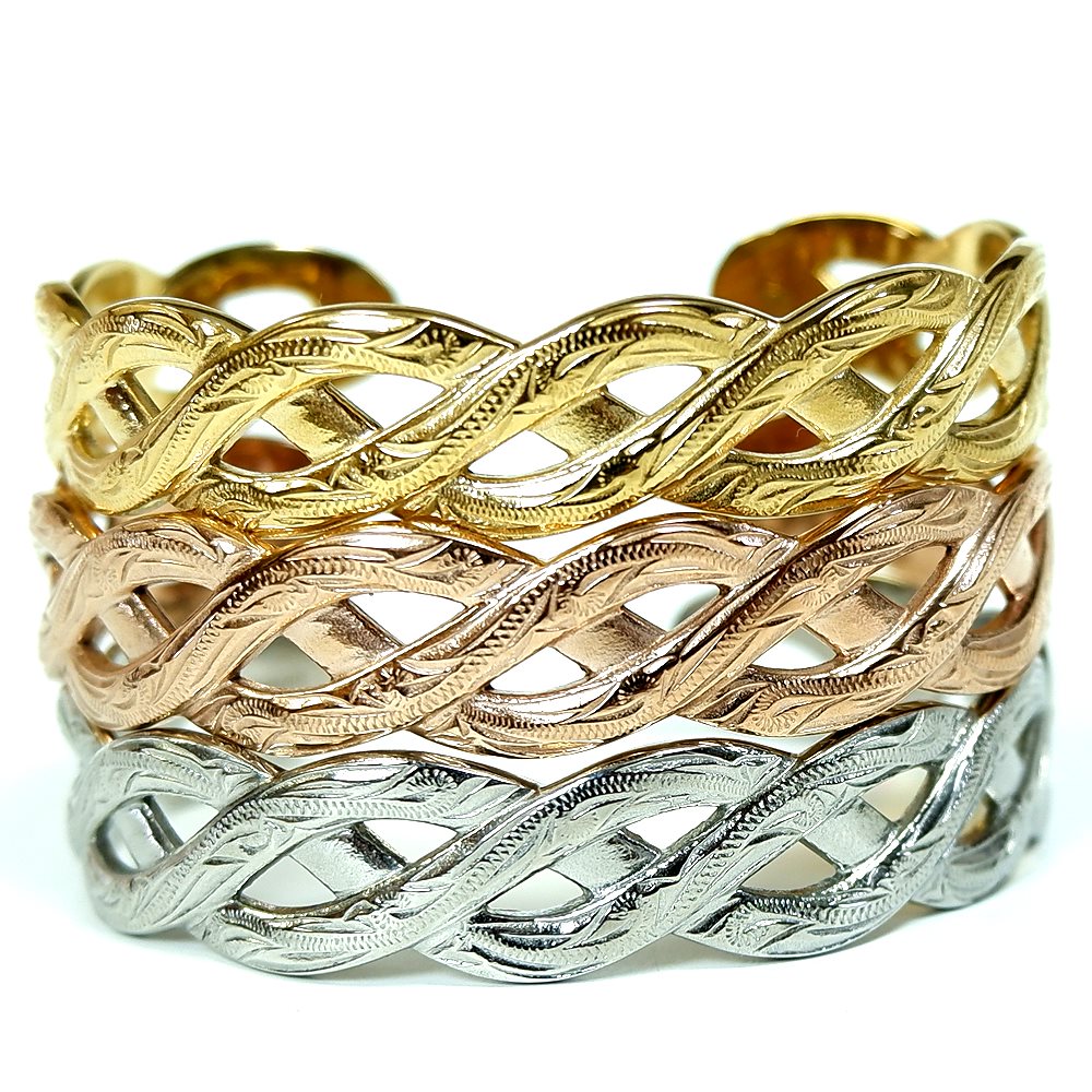 ハワイアンジュエリー バングル カレイキニ スクロール メッシュ レディース メンズ 金属アレルギー 7,001円