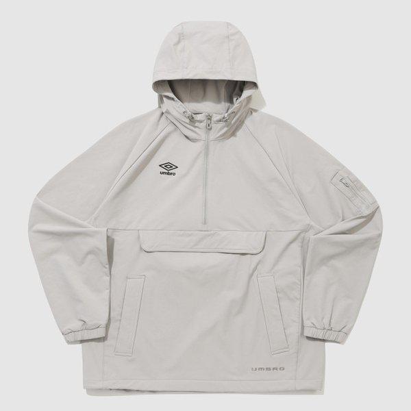 ポーラ ストレッチ 起毛 ポケット フード型 アノラック FOG GREY BEIGE UQ421SWTO1 FGR0