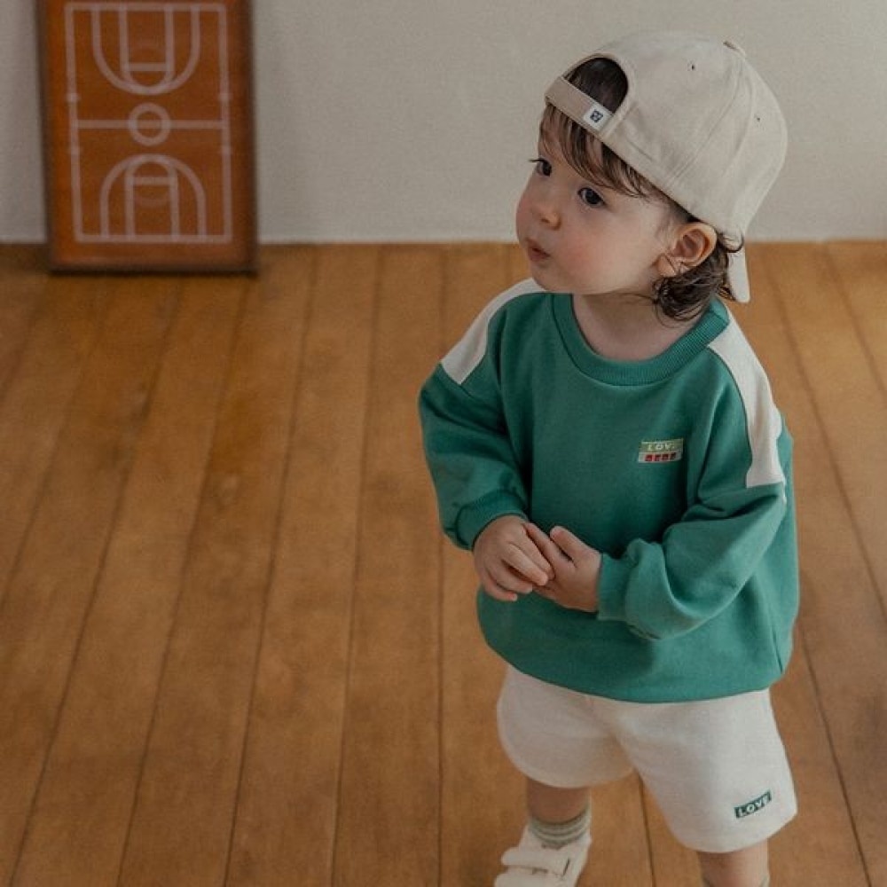 (ハッピープリンス) (SIZE~6Y) Alve 3ピースセットアップ_グリーン