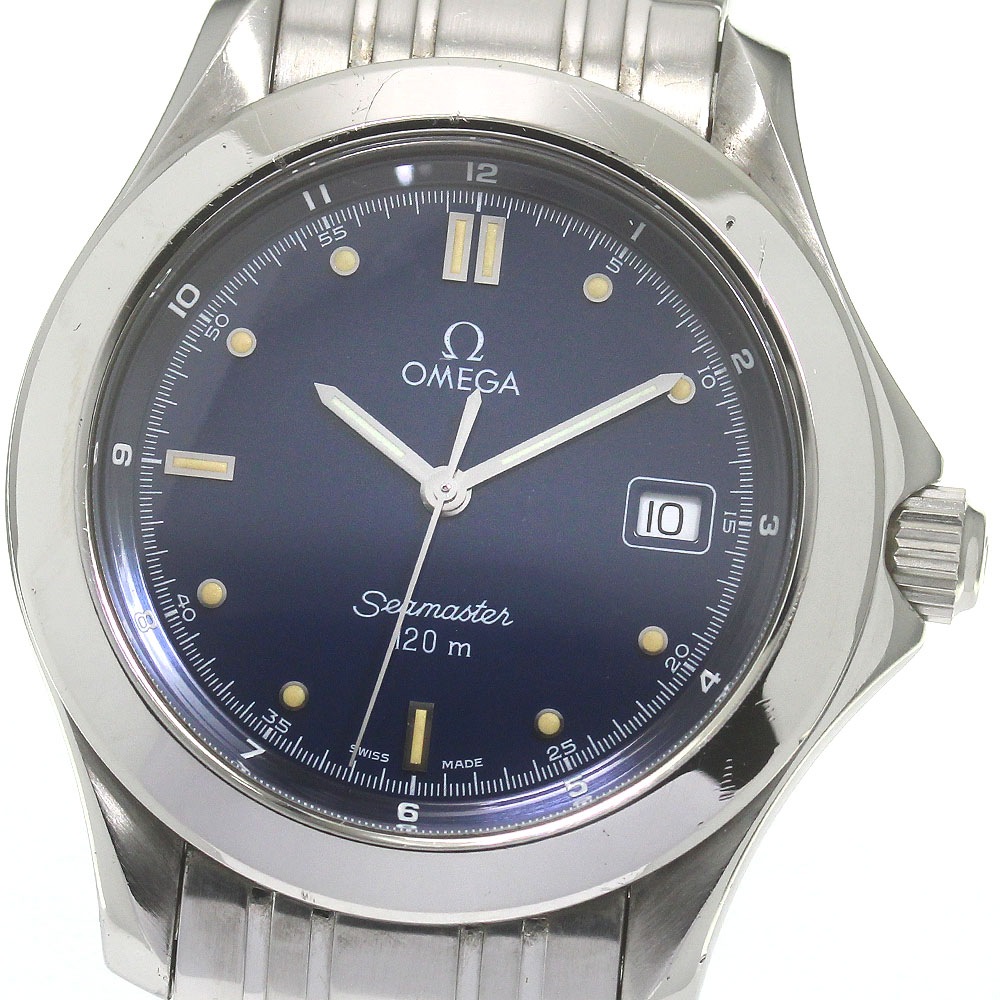 オメガ OMEGA 2511.80 シーマスター120 デイト クォーツ メンズ 保証書付き_860594【中古】