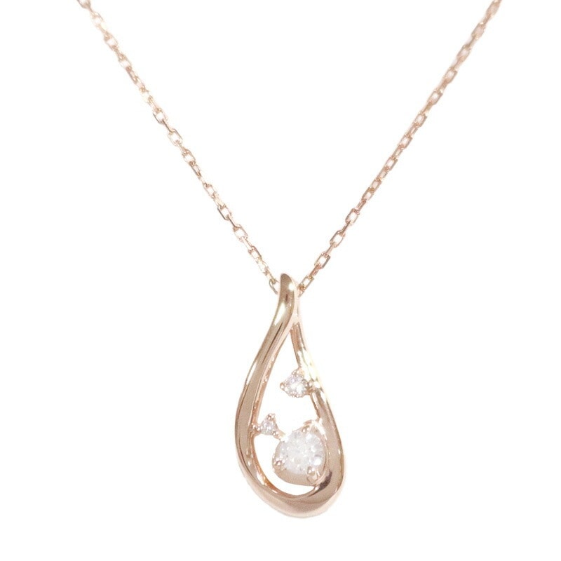 リボン済＆紙袋 ネックレス レディース しずくモチーフネックレス ペンダント シルバー