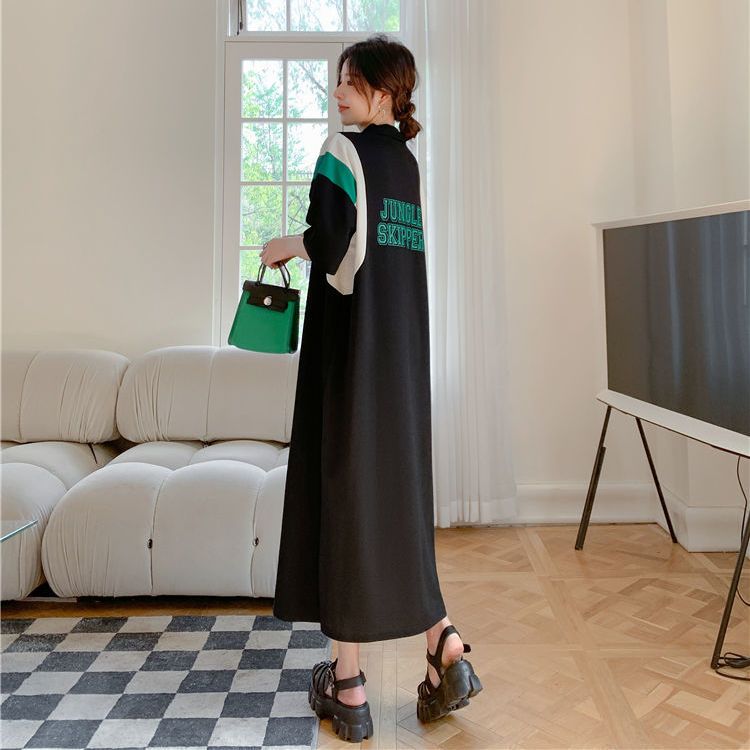 ファッション ワンピース 夏 ワンピース Aラインスカート 大きいサイズ ワンピース ゆったり 着痩せ ロングワンピース スリット Poloワンピース58