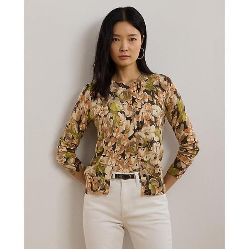 ローレンラルフローレンフローラルコットンブレンドカーディガン (WMLRSWES6820759310)