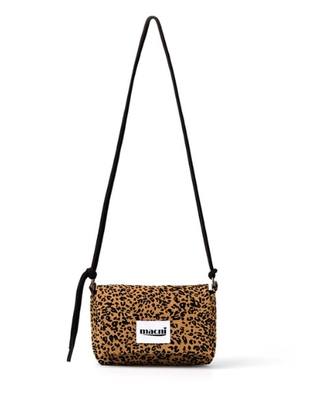 [macni]レオパード ストリング クロスバッグ（ブラウン） 韓国トレンド ふわかわミニショルダー