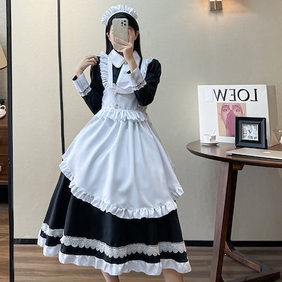 Qoo10 メイド服 ロリータ ワンピース ロング丈 レディース服