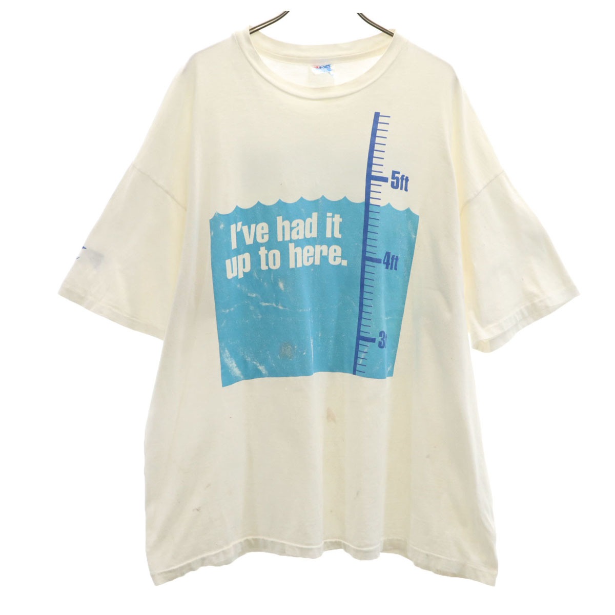 90s USA製 オールド メッセージ プリント 半袖 Tシャツ XXL ホワイト シングルステッチ BEEFY-T ビッグサイズ メンズ 古着