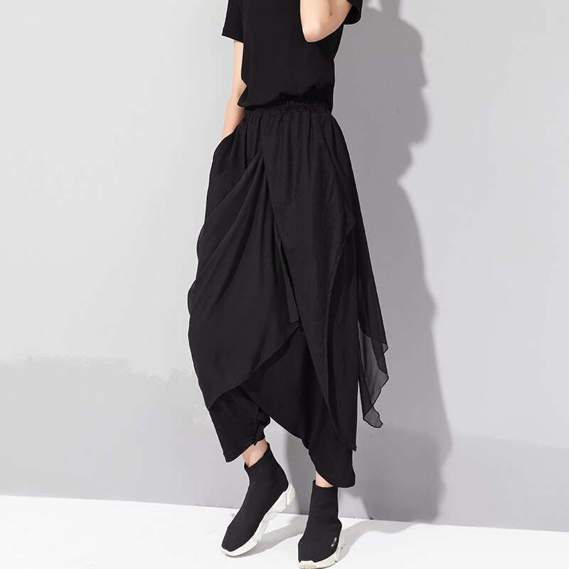 ボトムス パンツ 春夏 秋冬 きれいめ カジュアル レディース サルエルパンツ テーパードパンツ ロング丈 アンクル丈 7分丈 ミディアム丈 ミドル丈 レギュラー丈 無地 ウエスト ゴム シフォン チ