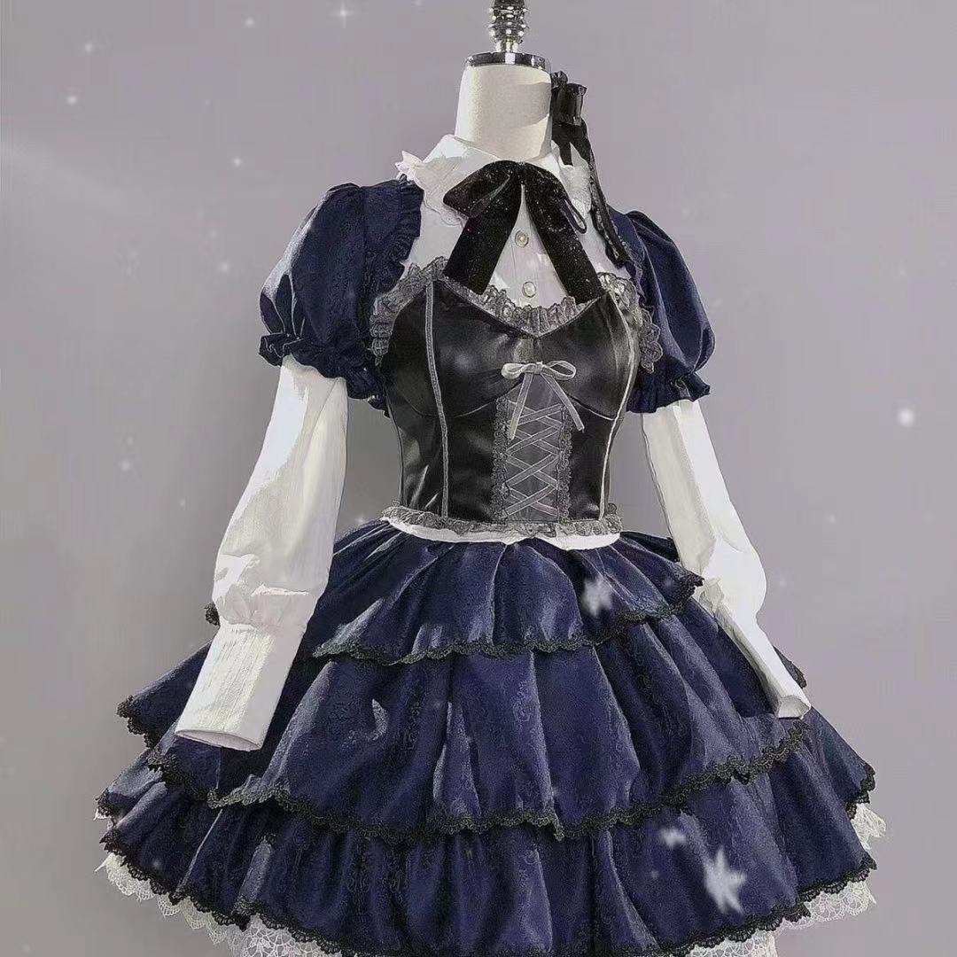 ロリータ ワンピース コスプレ コスチューム ドレス かわいい 二次元 文化祭 ハロウィン パーティー ゴスロリ少女