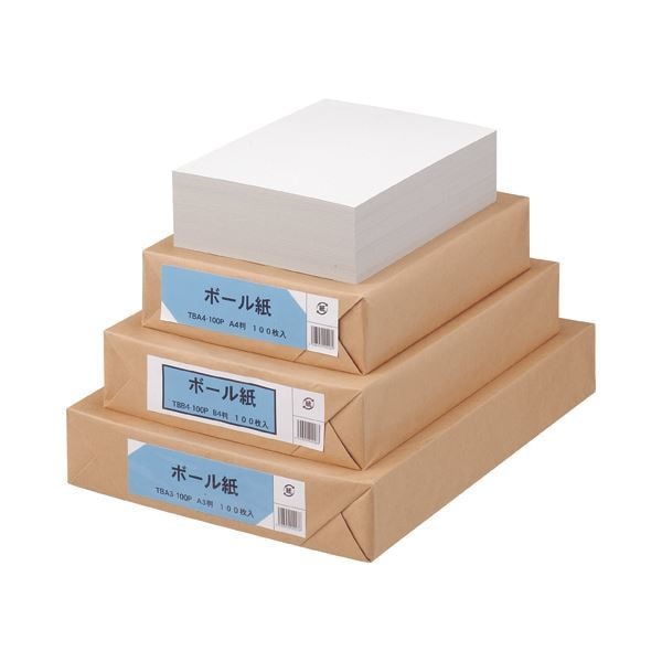 （まとめ） TANOSEE ボール紙 A4 1パック（100枚） [x4セット]