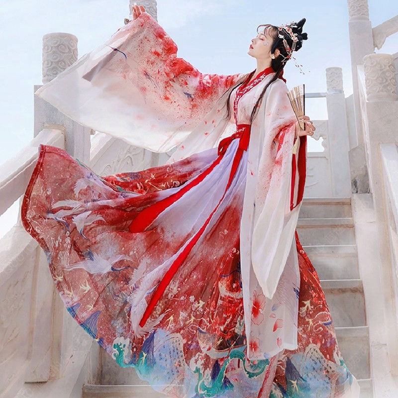 チャイナ服 漢服 セットアップ レディース ワンピース プレ衣装 チャイナドレス ドレス 唐装漢服 宮廷衣装 舞台ステージ衣装 中国風 豪華華流-26