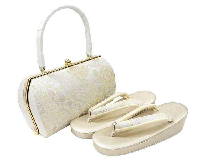 草履 バッグ 紗織 西陣織 帯地 草履 バッグセット フォーマル パールトーン加工済み Ｍ寸 日本製 訪問着 新品 n1392 22,052円