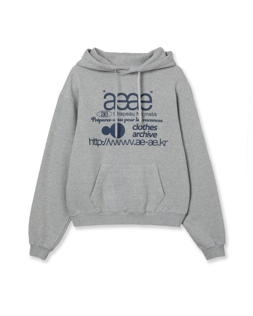 【AEAE】 WEB LOGO LOOSED HOODIE [MELANGE GREY] 正規品