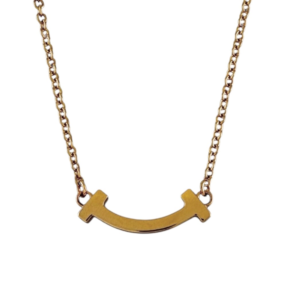 ティファニー Tスマイル ネックレス 18金 K18ピンクゴールド TIFFANY&Co. 中古 美品