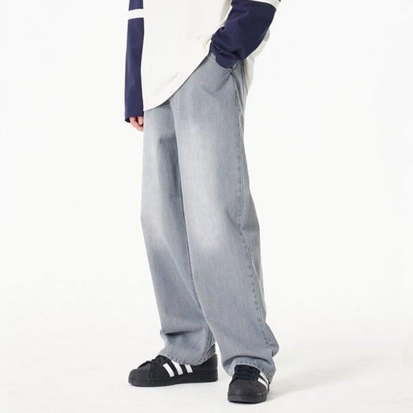 [スタジオトムボーイマン] ノータックワイドデニムパンツ 9154231213 GRAY