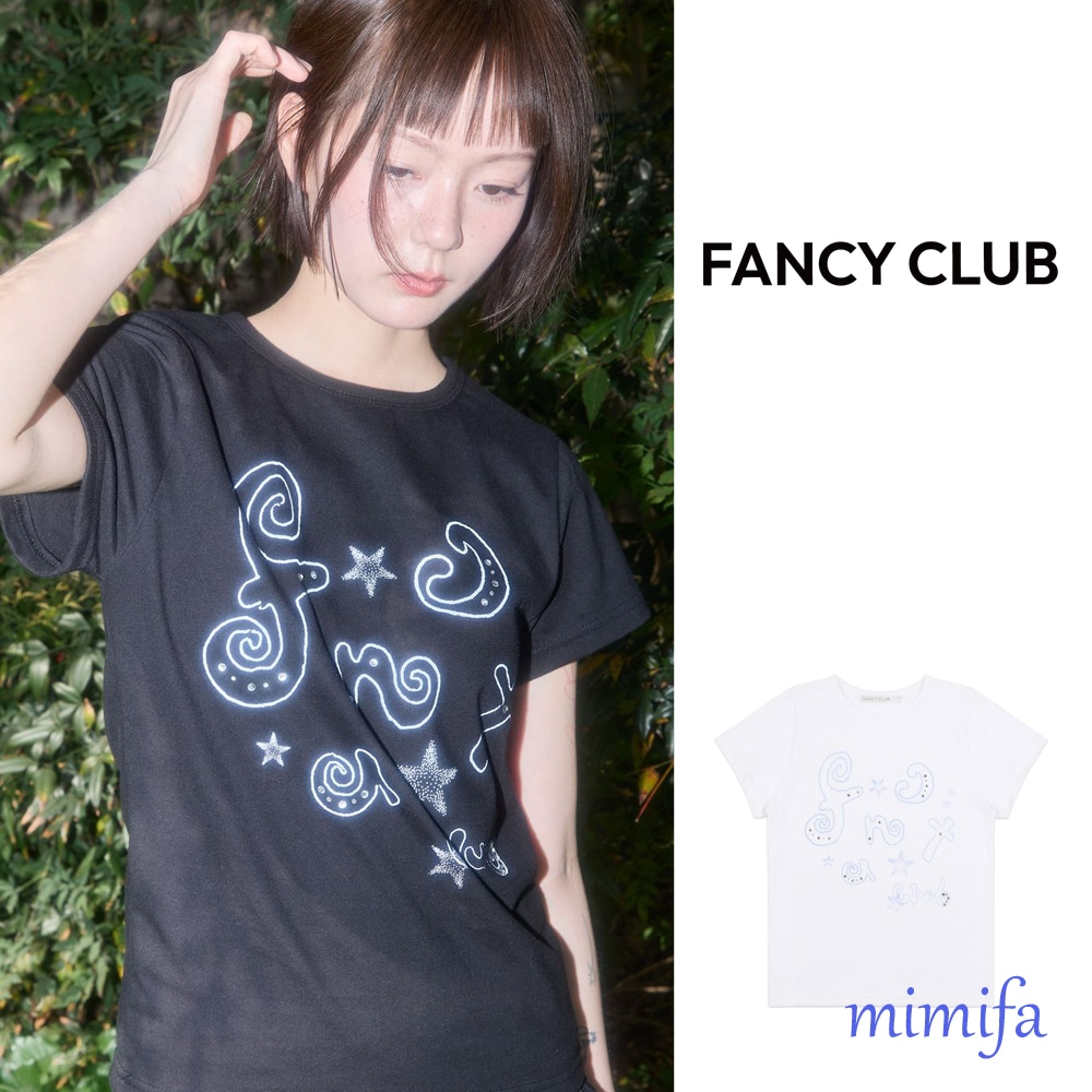 [FANCY CLUB] グリッター メイジロゴTシャツ スタンダードフィット