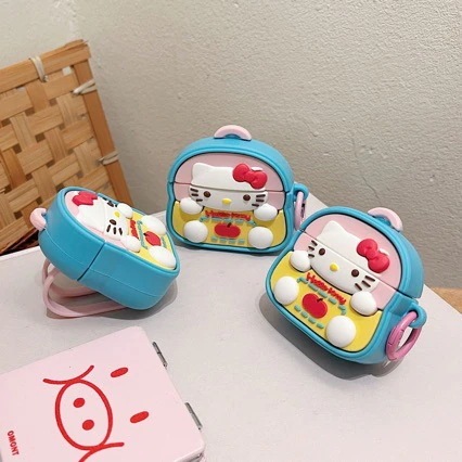【20点セット】【送料無料】かわいいkt猫リュックairpods proアップルBluetoothイヤホンケース23世代カートゥーンシリコン保護カバー適用