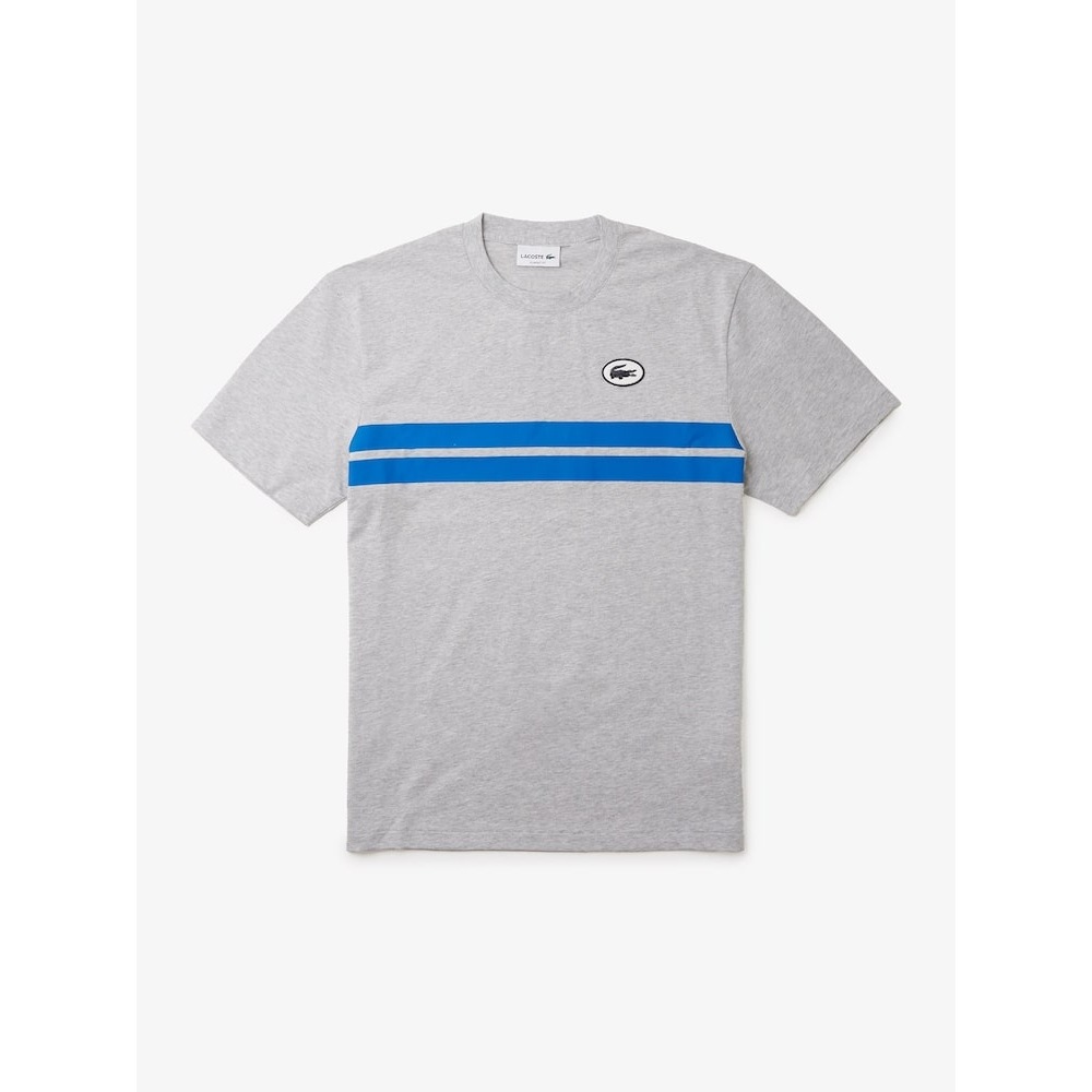 LACOSTE メンズカラーティッピングプリント & バックビッググラフィックマッチ T シャツ TH8590-54G CCA Q2NTH8590-54GCCATシャツ